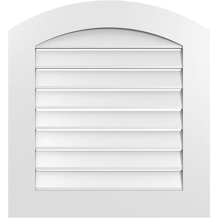 Arch Top Surface Mount PVC Gable Vent: Non-Functional, W/ 3-1/2W X 1P Standard Frame, 26W X 26H